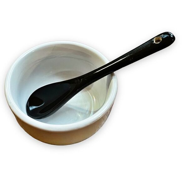 Ceramic Salt Dish with Spoon - Picture 1 of 8